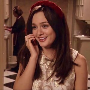 Blair Waldorf Style Braided Headband, Burgundy Red with a black interior